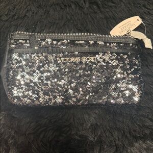 Victoria's Secret Silver Sequin Cosmetic Bag